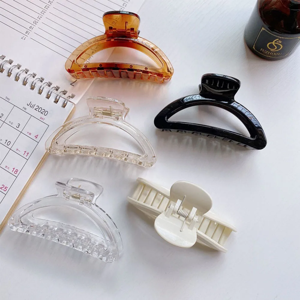 

Fashion Simple Hollow Sectored Acrylic Large Size Grab Clips Ponytail Holder Hair Claws Hair Grab