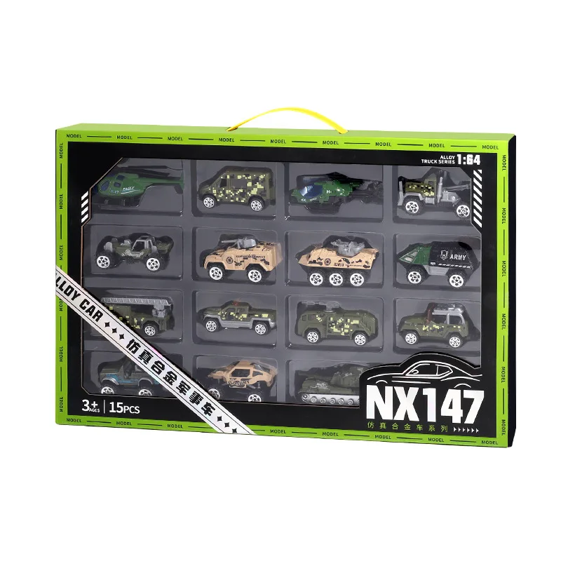 Brinquedo infantil 1:64 mini carro de liga deslizante modelo de conjunto de caixa de presente de colecionador