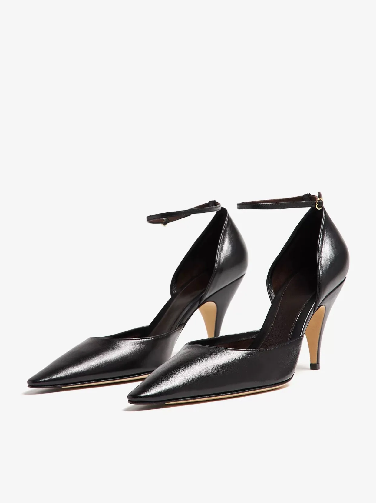 

Женские черные кожаные туфли-лодочки с регулируемым ремешком на щиколотке, на изящном каблуке-шпильке, в современном стиле, для свадеб, гала-вечеров и официальных мероприятий