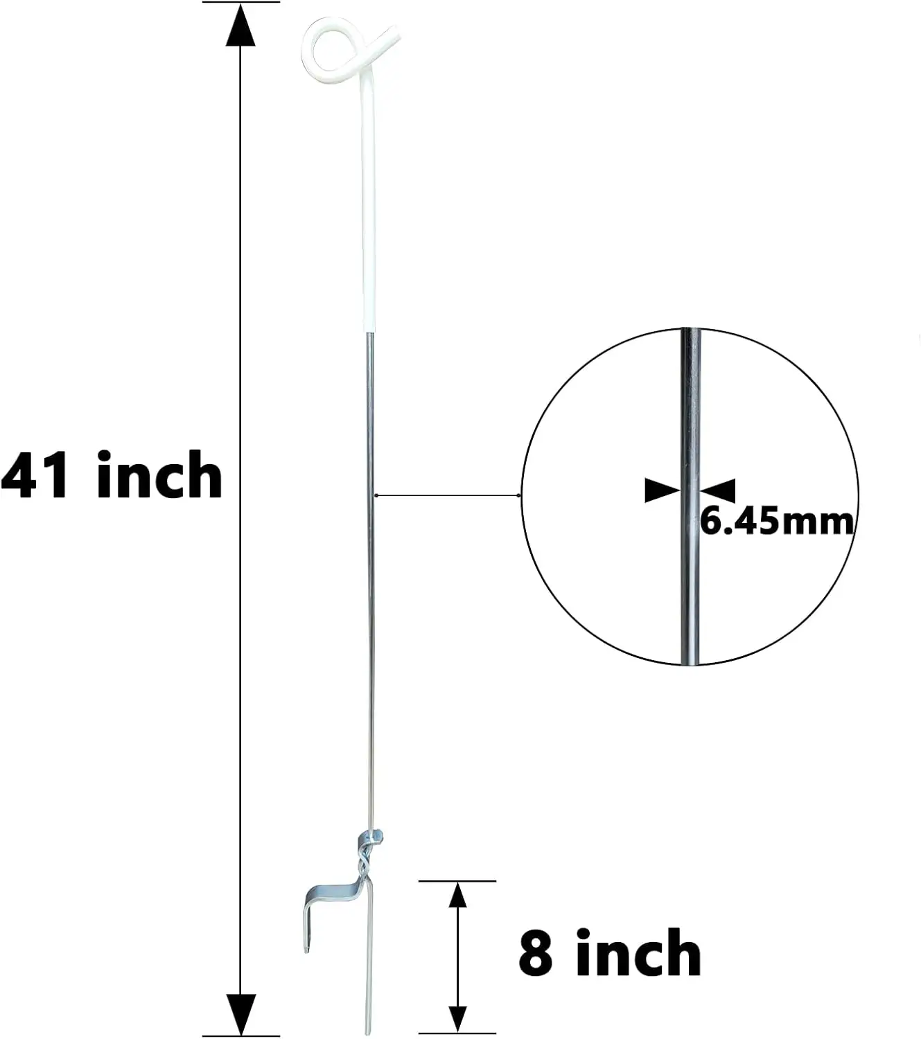 Black Metal Electric Fencing Posts for Animal Control, 41 Inch Pig Tail Step-in Design, 30 Pack