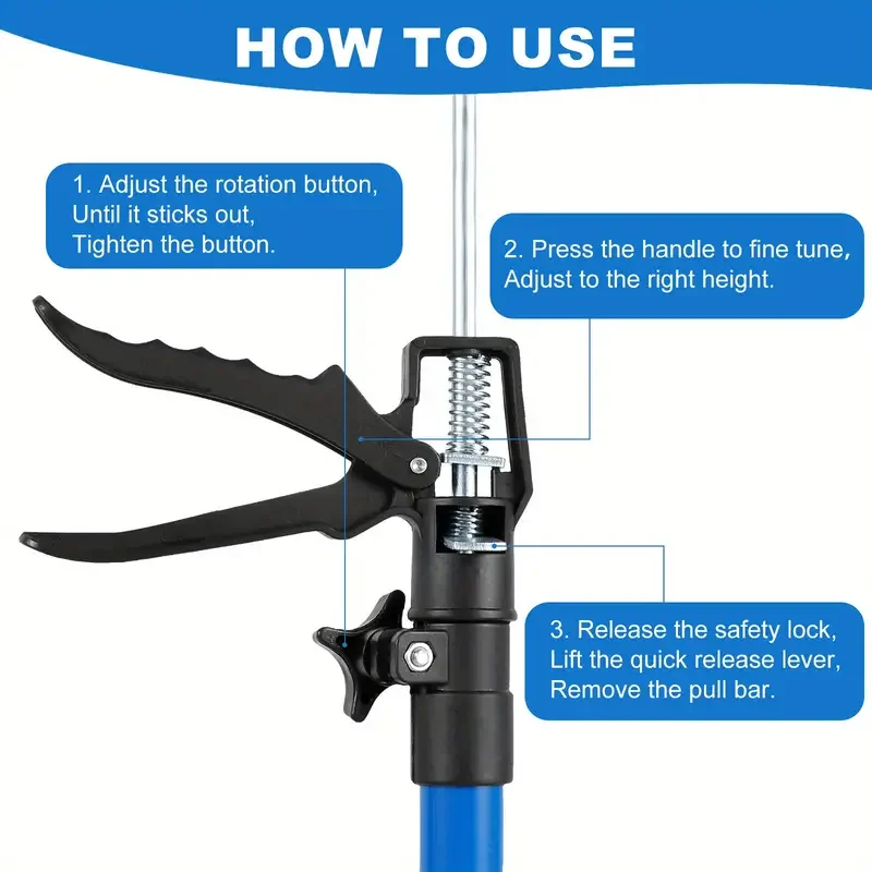 30-59cm Adjustable Telescopic Steel Hand Jack Support Rod Steel Support Rod Cabinet Board Lifting Support Rod