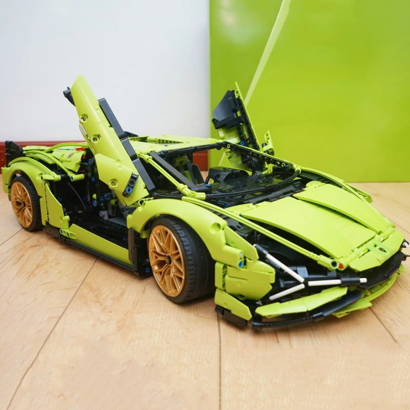 Bloques de construcción de electroplaca Lamborghini Sian FKP 37, juguetes de alta tecnología, supercoche deportivo, MOC, 1:8, 42115
