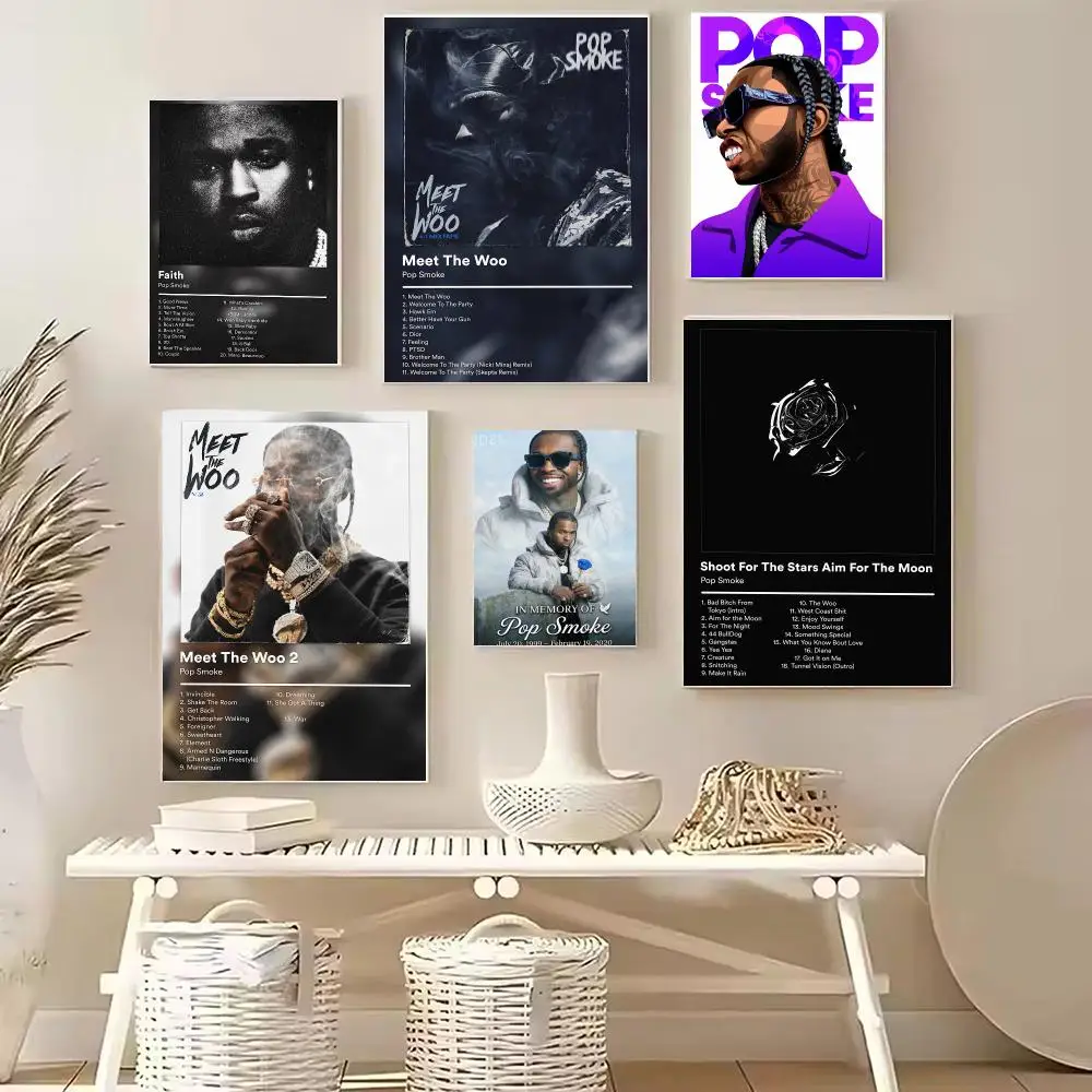 Rapper P-Pop Smoke Album Poster PP Wall Decor Posters Celebrity Art Prints Aesthetic Wall Art Bedroom Office Home Gift