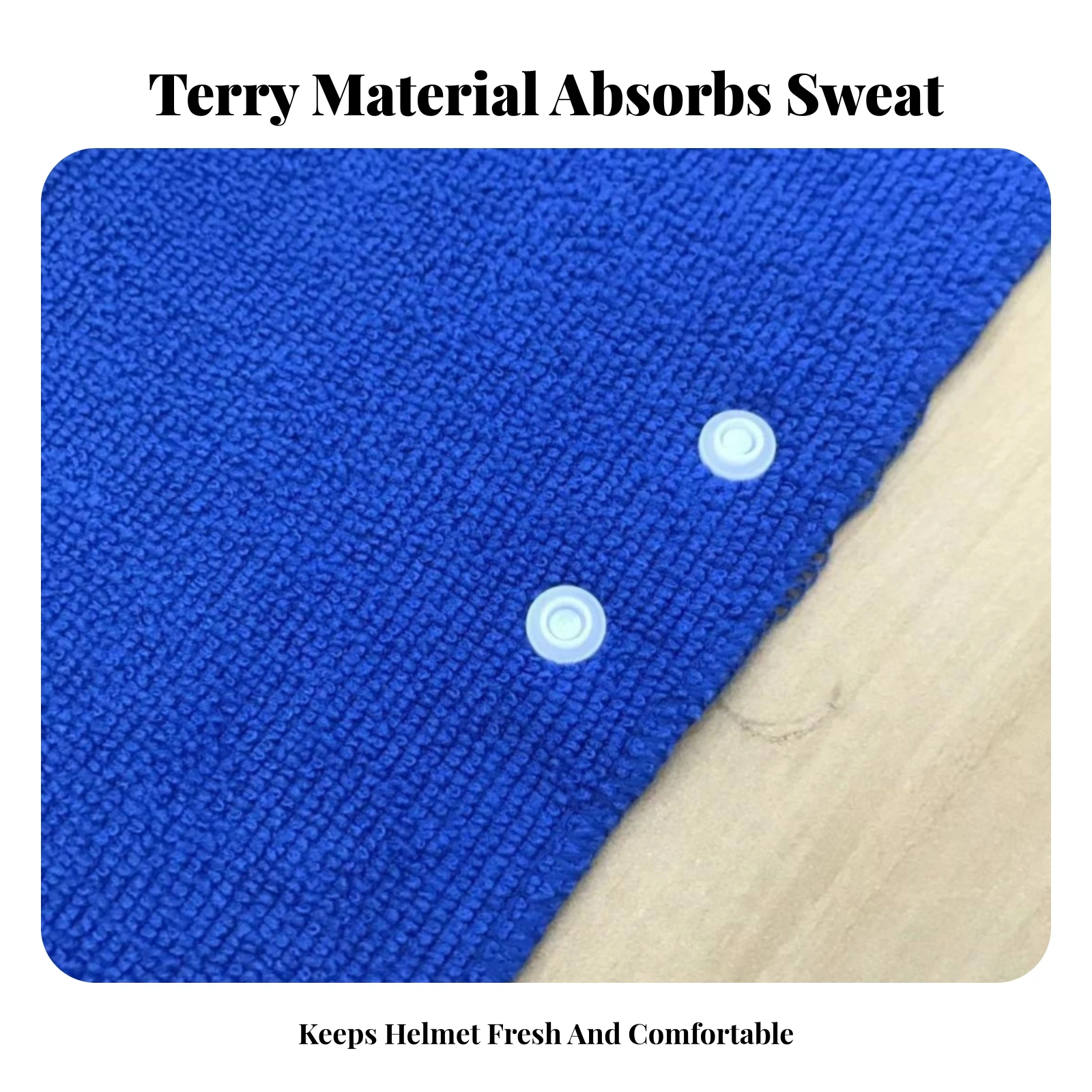 6 Pieces Headgear Blue Helmet Sweatband Snap-Fastening Hard Hat Liner Washable Soft Terry-Cloth Helmet Sweatband Curved