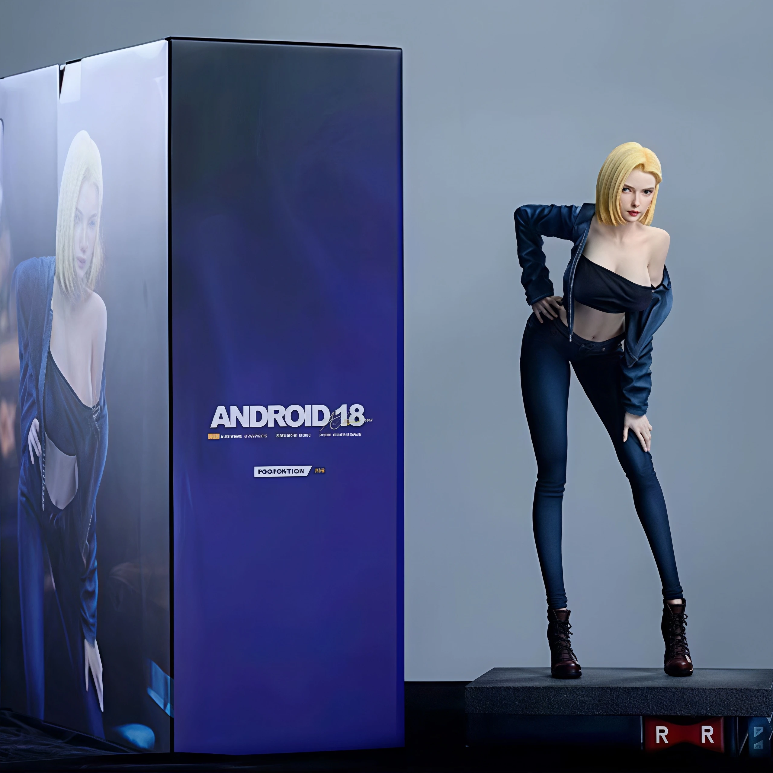 

High quality replica Android 18 anime peripheral birthday gift 32cm figurine model ornament upgraded paint full spray coating