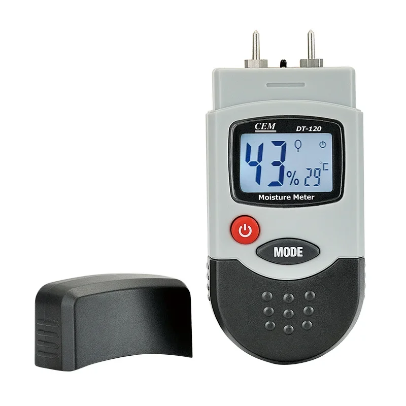 DT-120 Digital Dual Display Wood Moisture Tester for Cardboard Boxes, Cement Gypsum Moisture Tester for Measuring Humidity