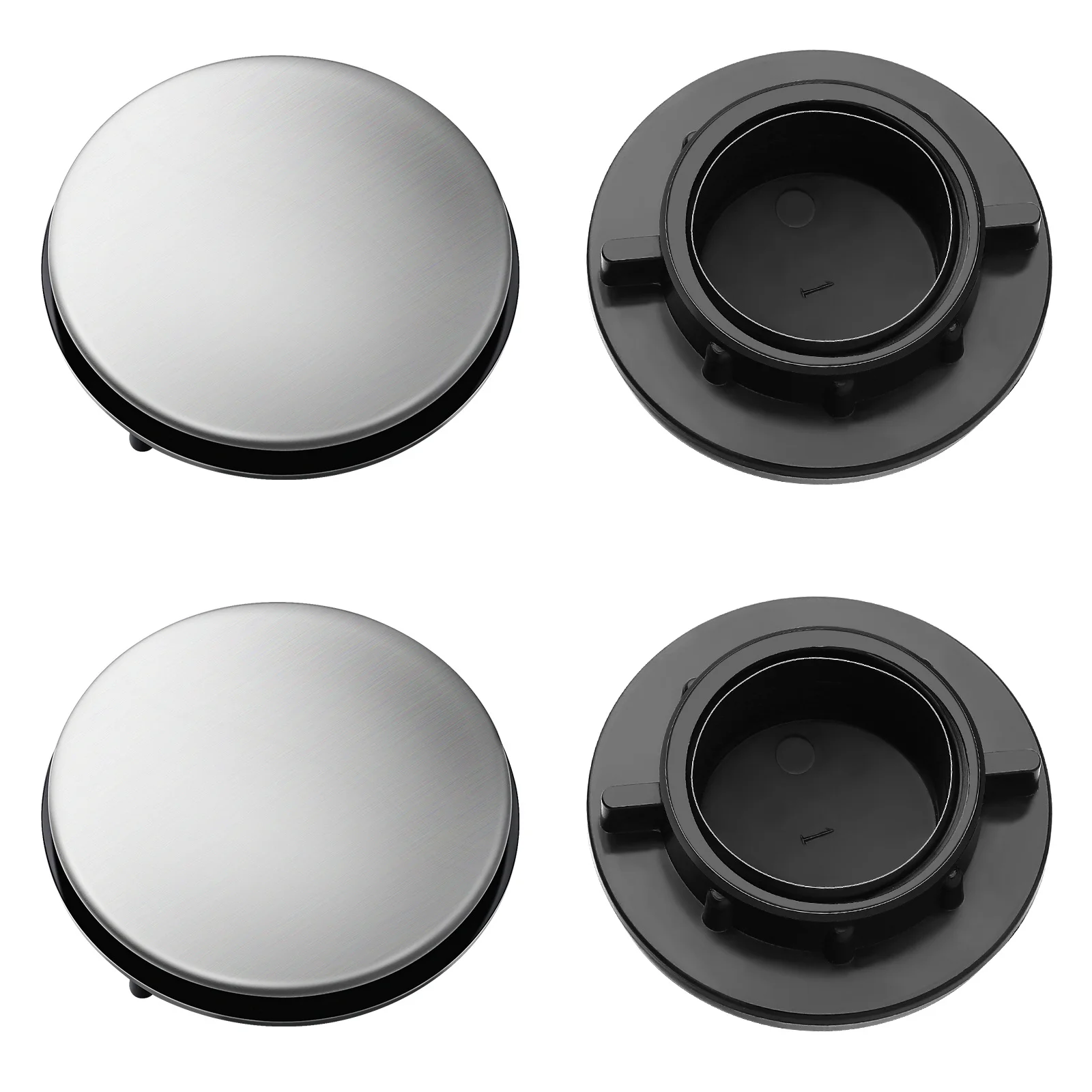

2Pcs Stainless Steel Kitchen Sink Tap Hole Covers Leak Proof Washbasin Hole Plugs Durable Accessories Sink Caps