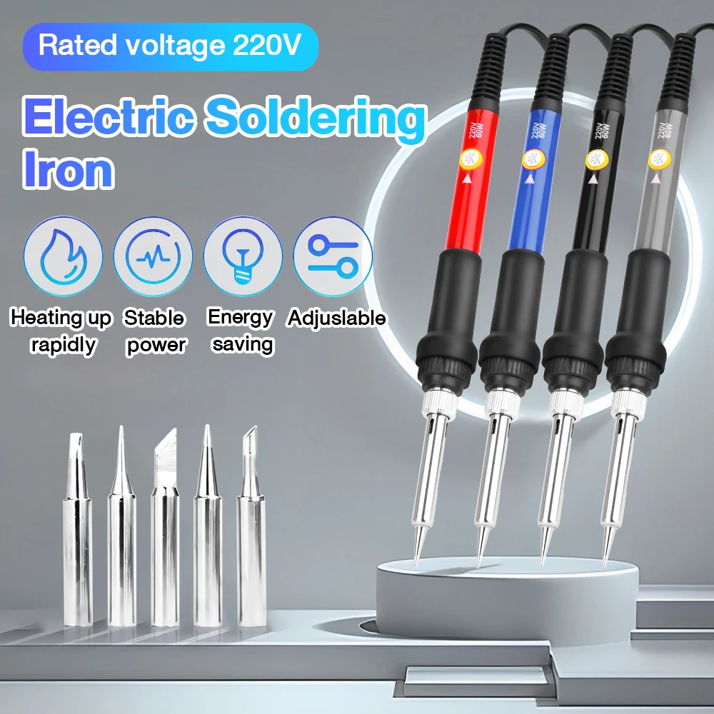 Mini Soldering Iron Adjustable Temperature Electric Soldering Iron 60W Rework Station Heating Pen Solder Welding Repair Tools