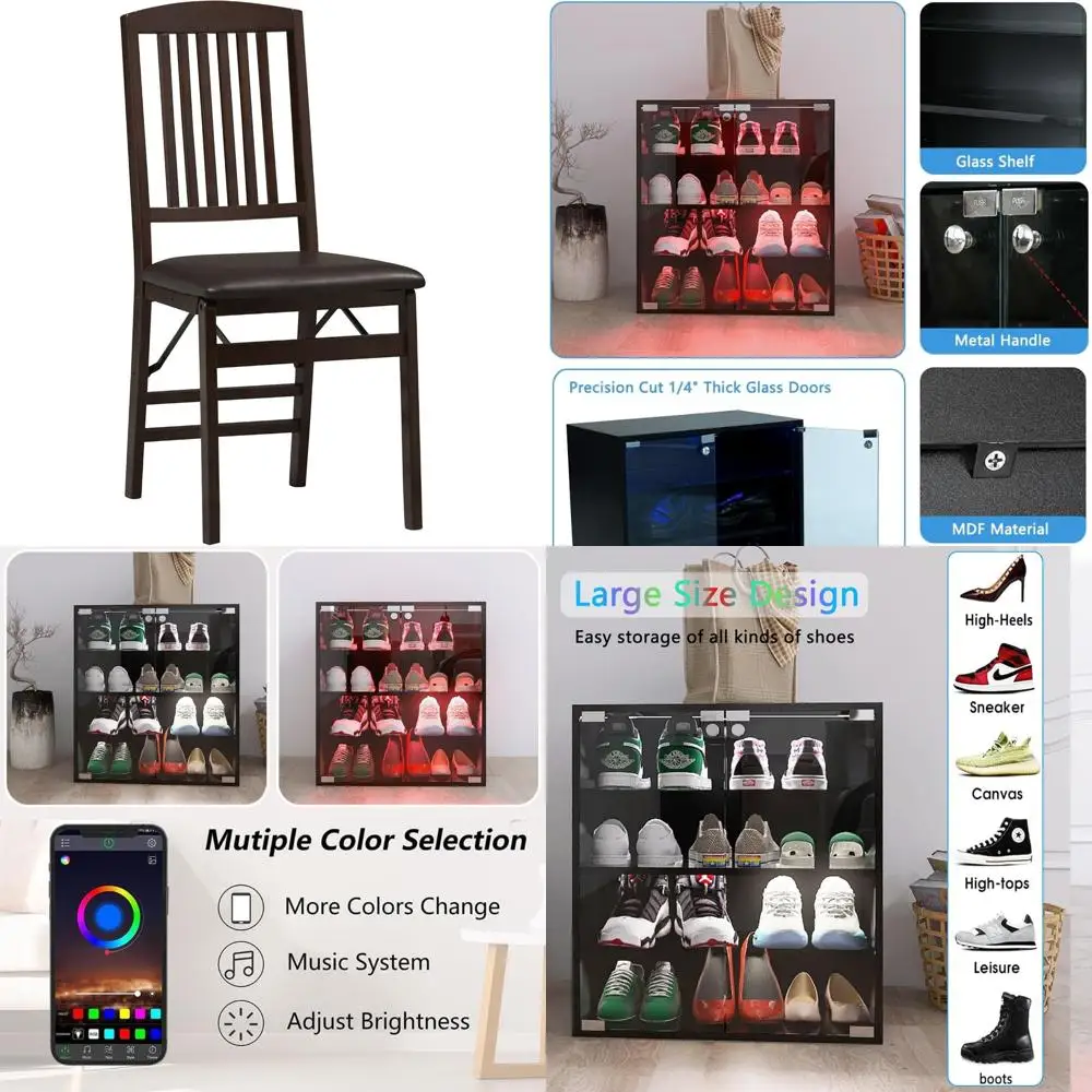 

Набор складных стульев из 2 шт., 17 ширинок x 20 глубин x 36 высотов, коричневый, удобная уличная мебель для патио для заднего двора в стиле Mission