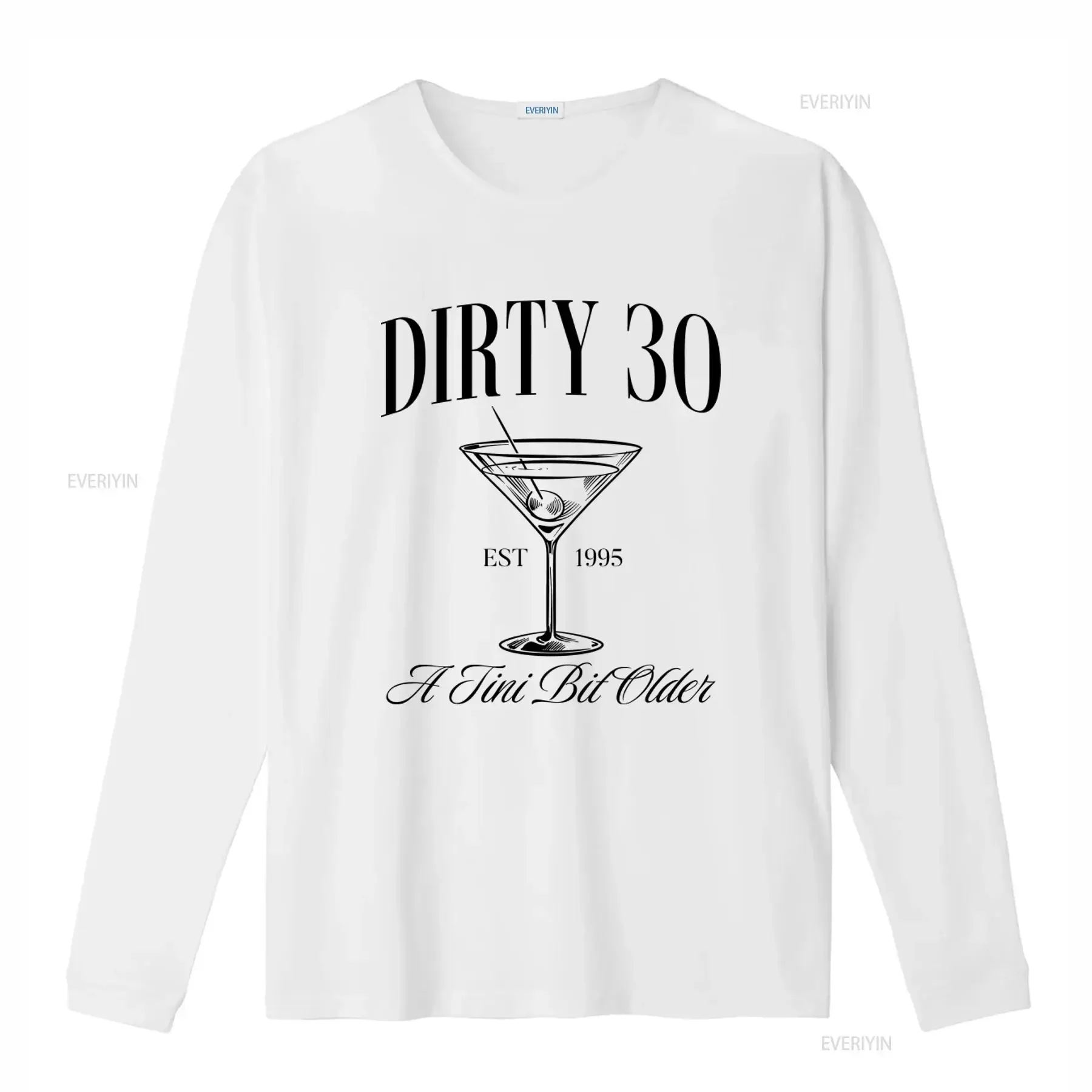 30th Birthday T Shirt for Her Dirty 30s Thirty 1995 A Tini Bit Older Cocktail Design vintage Washed Breathable Casual