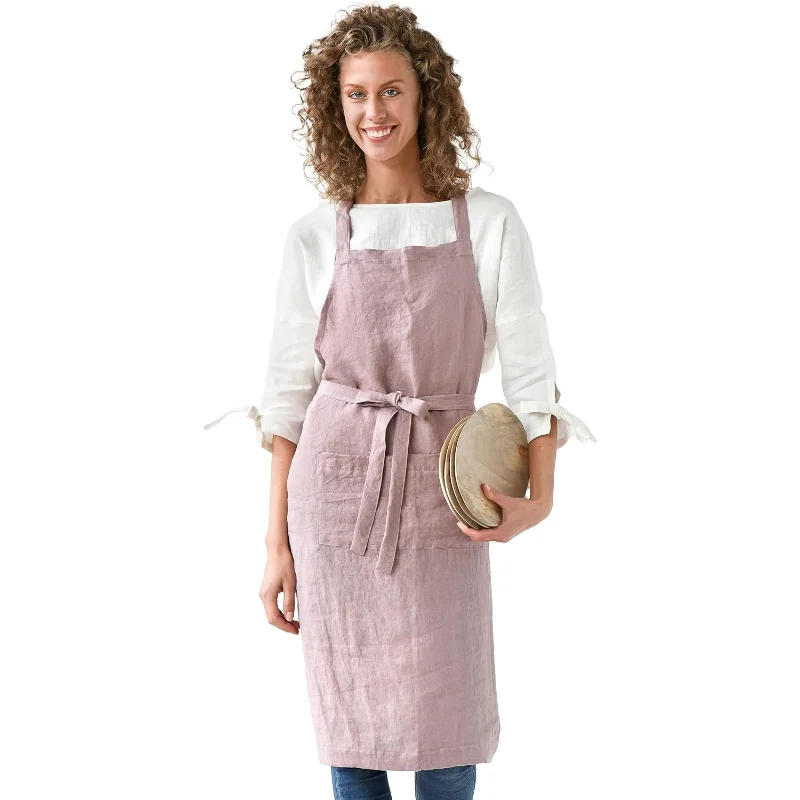 

MagicLinen 100% Linen Apron - Cooking, Gardening, Grilling, Painting Apron with Pockets - Perfect for Women and Men