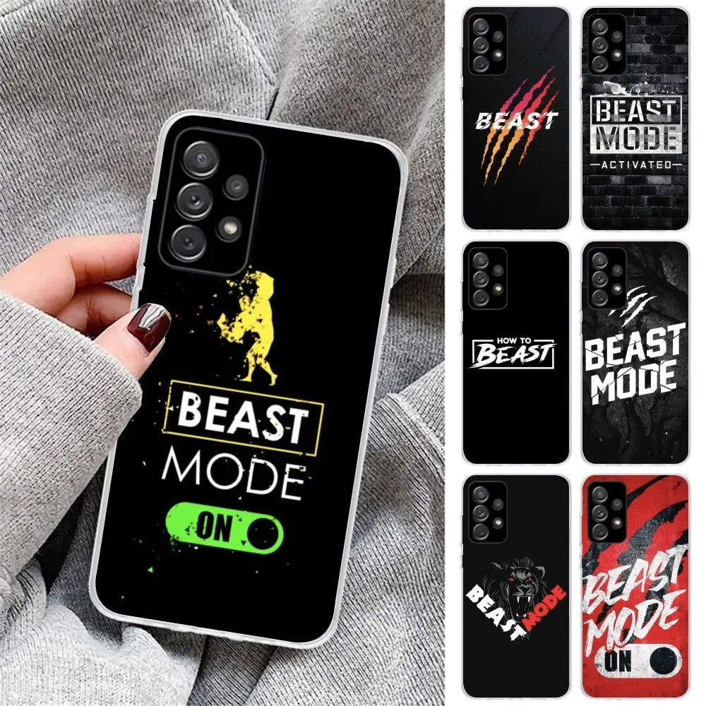 Beast Mode Mobile Cell Phone Case for Samsung Galaxy S23 S22 S21 Plus Ultra A12 A32 A53 Clear Phone Cover Funda