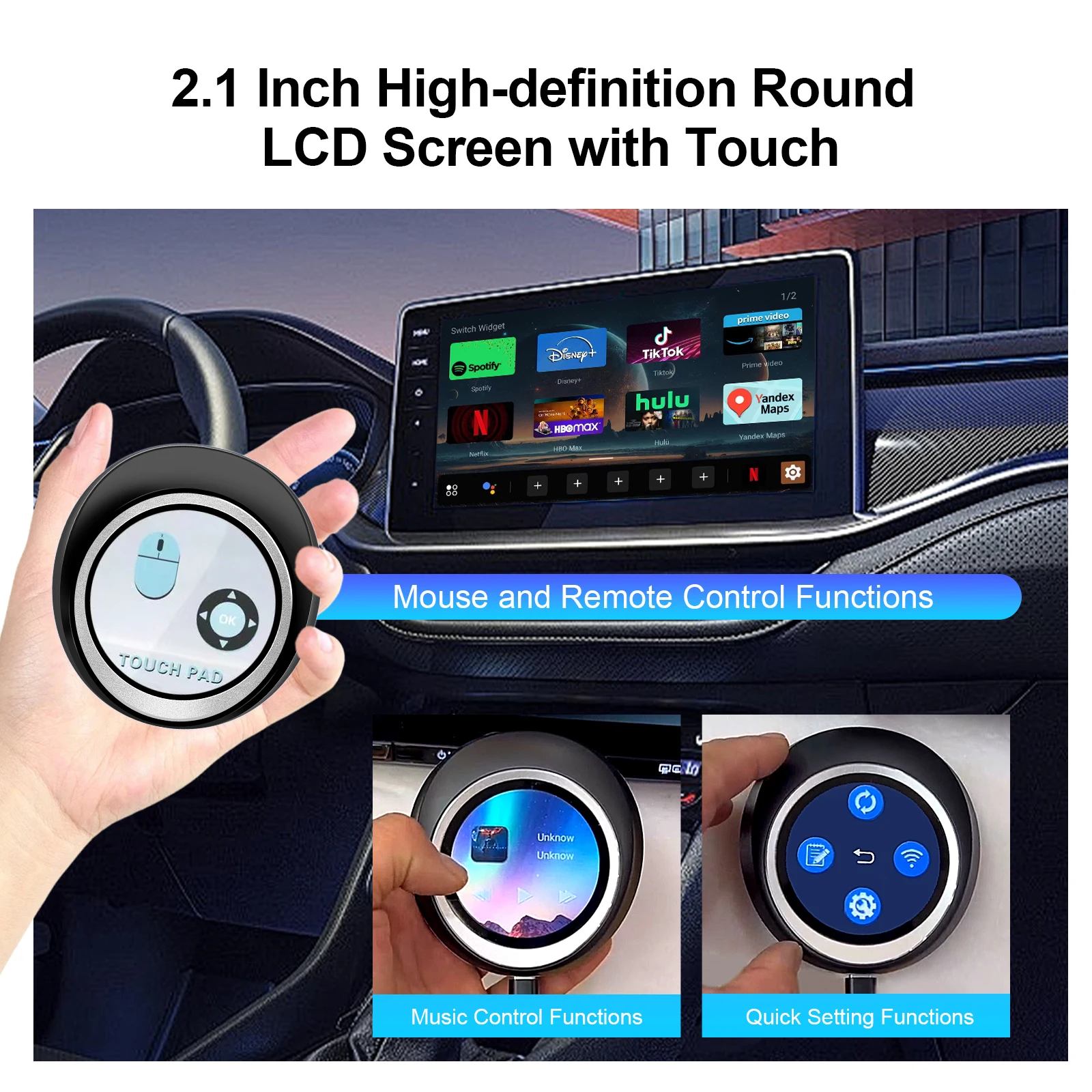 EXPLOTER ApplePie Touch CarPlay AI Box for OEM Wired Apple Carplay, 2.1" HD Touch Pad, Android 14, Dual WiFi, 4G Sim Card HDMI view 3