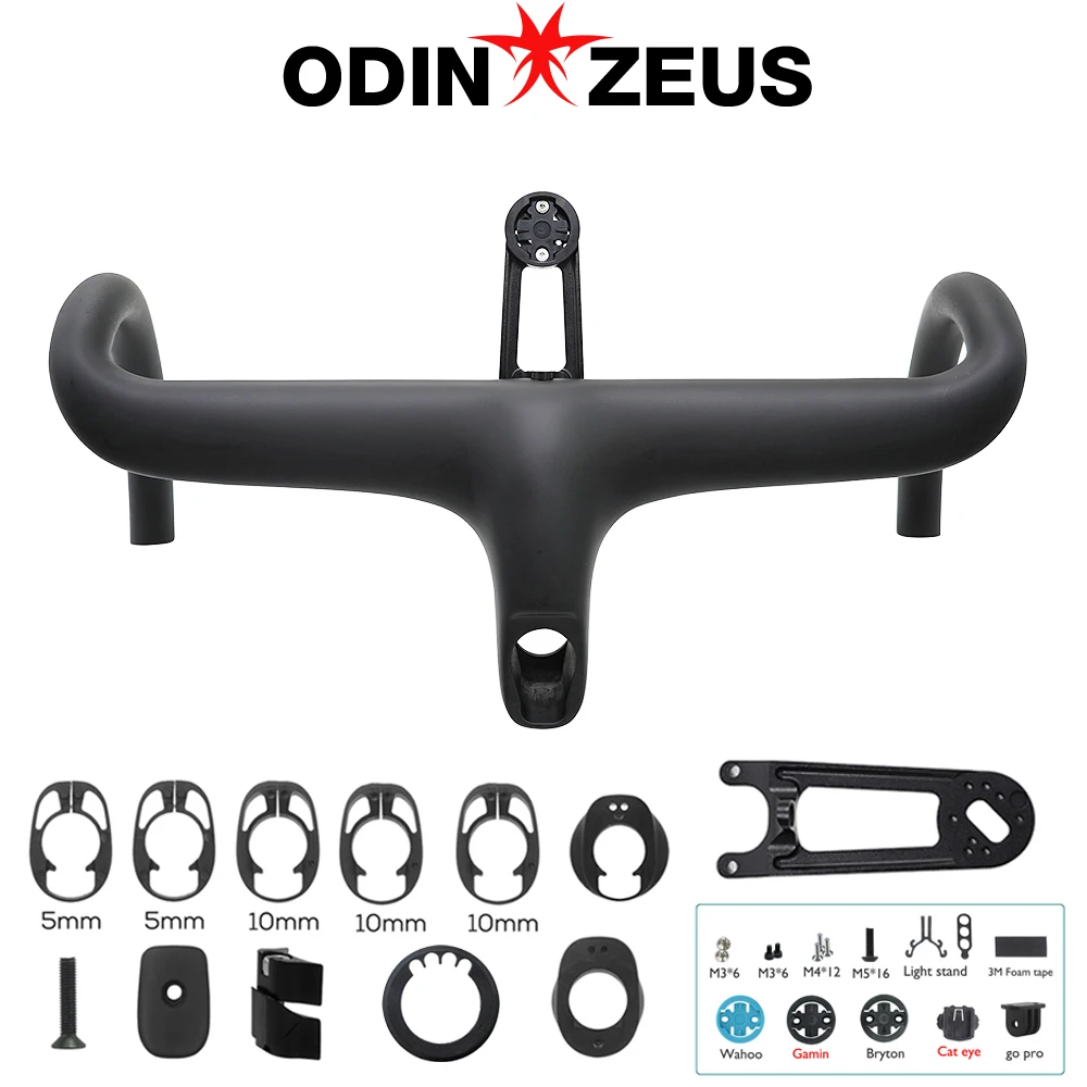 

T4 ULTRA Road Bike Full Carbon Fiber Internal Cable Integrated Bicycle Handlebar Cockpit For 360mm-380mm With Mount Spacers