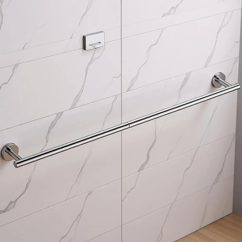 

32-Inch Chrome Wall-Mounted Stainless Steel Towel Bar for Bathroom with Mounting Hardware