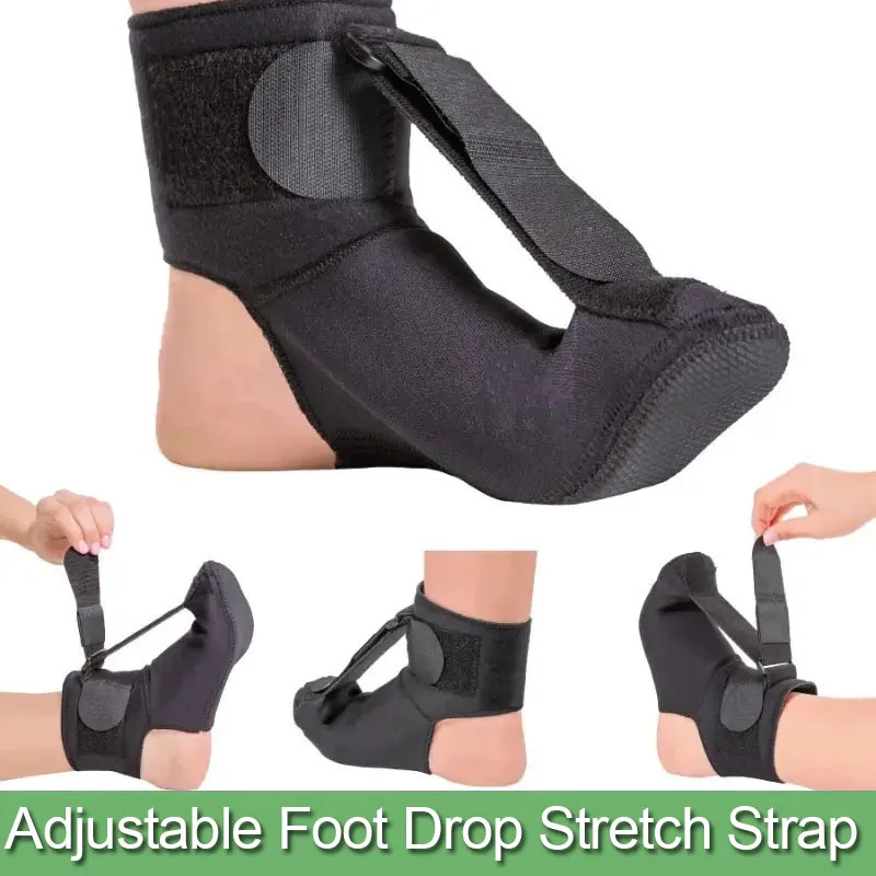 Adjustable Plantar Fasciitis Night Foot Splint Drop Orthotic Brace Elastic Dorsal Night Splint Foot Rehabilitation Stretch Strap