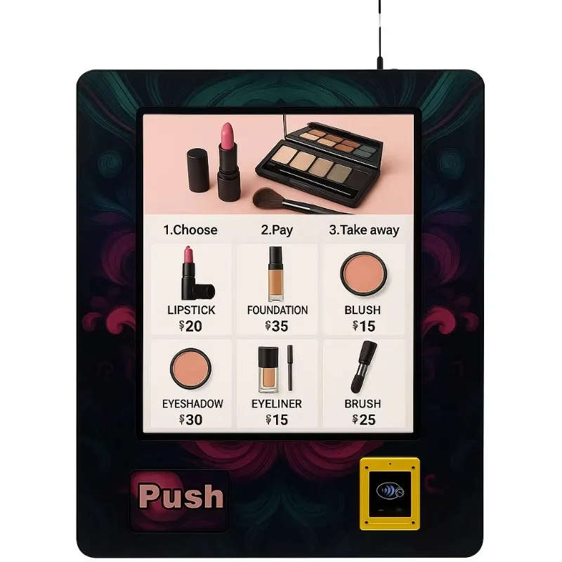 Premium Smart Luxury Beauty Refill Lipstick Vending Machine Personalized Credit Cards Coins QR Tokens