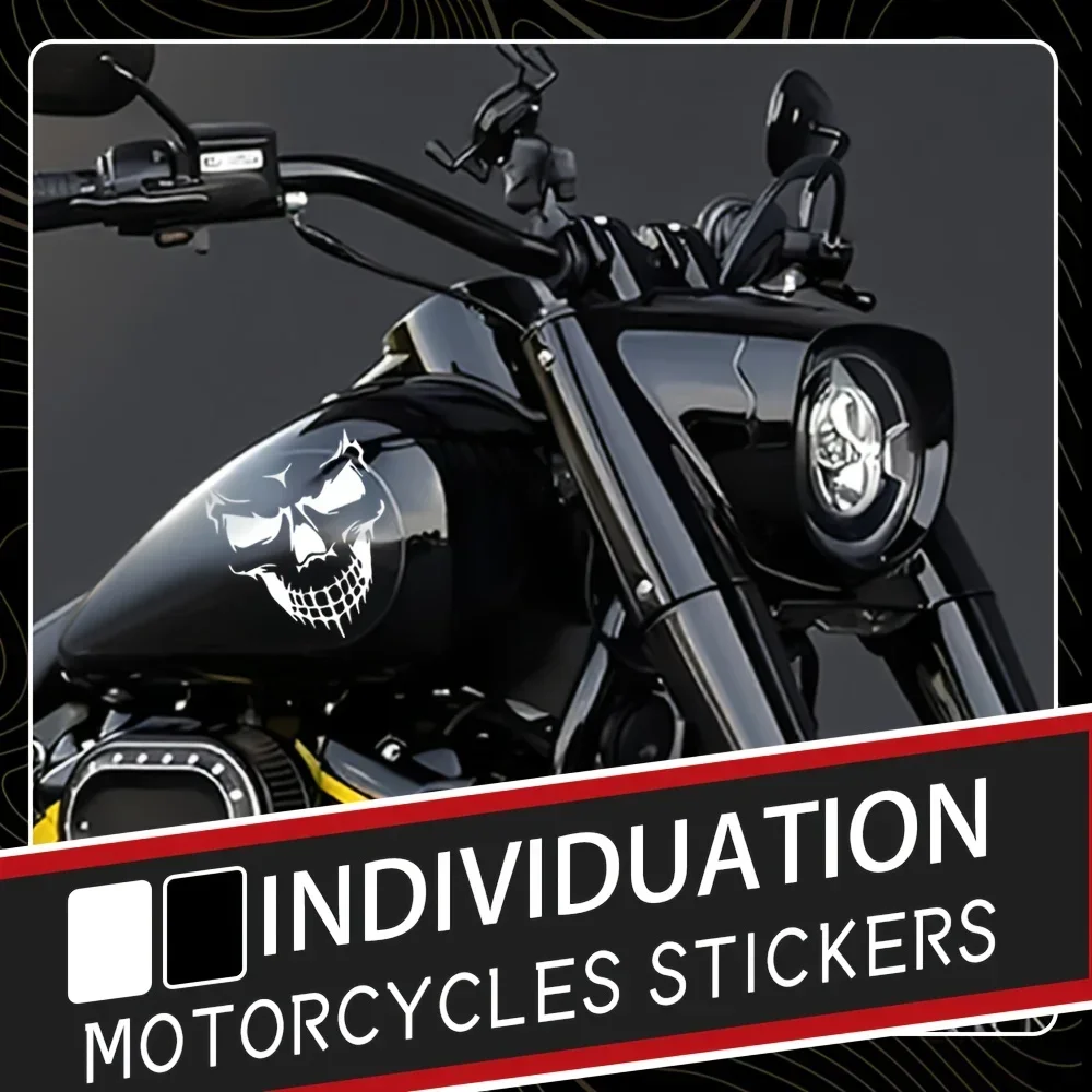 2 шт./компл. многоцветная светоотражающая наклейка с черепом, уникальный автоаксессуар для персонализации мотоцикла