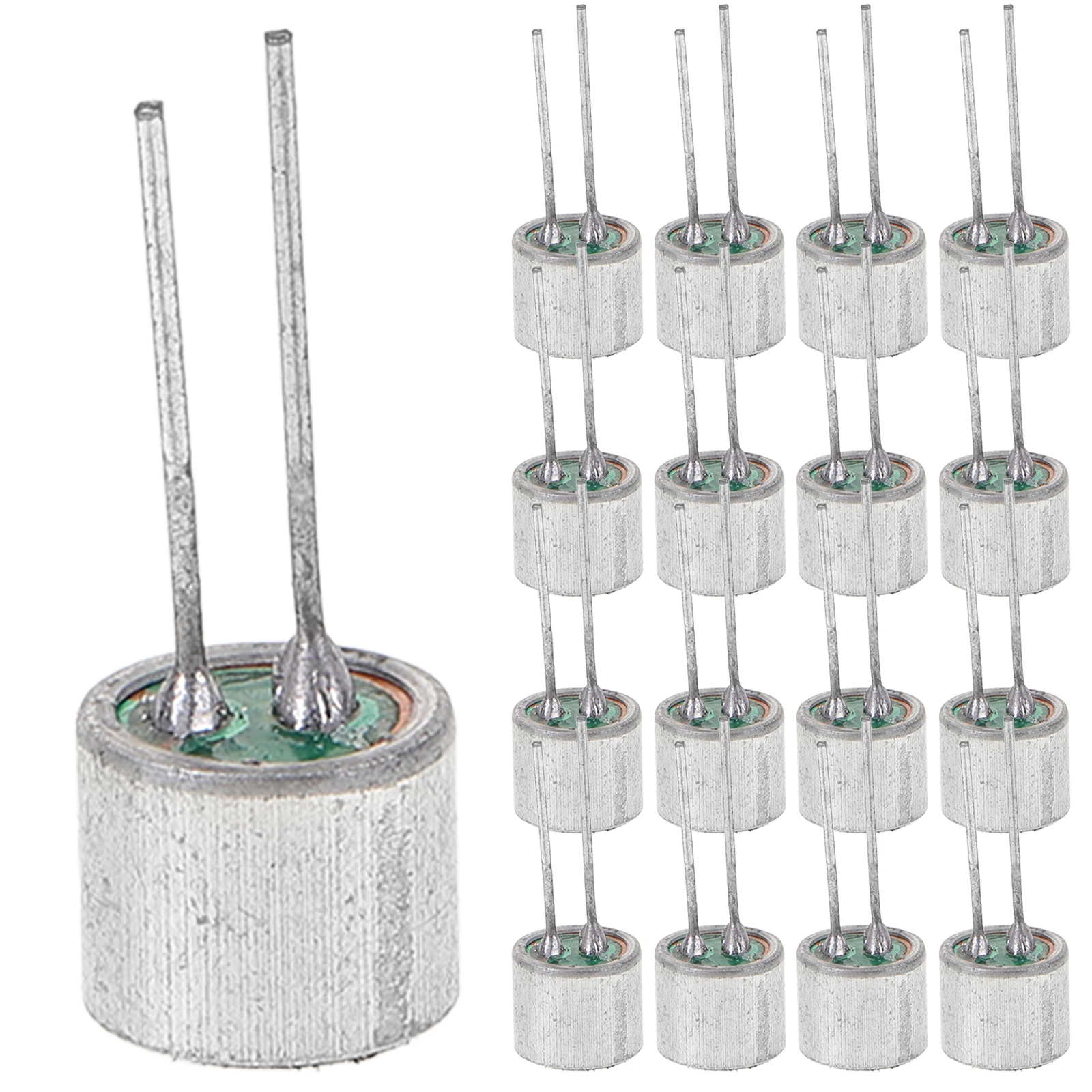 

20pcs High Sensitivity Electret Condenser Microphone Pickup 2 Pins Cylinder Shape Clear Sound Capture for DJ Equipment