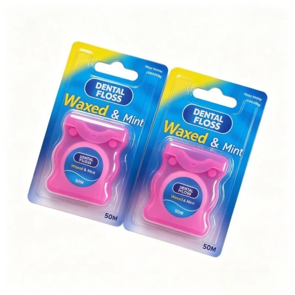 Small square box 50 meter dental floss smooth and not stuck between teeth mint style