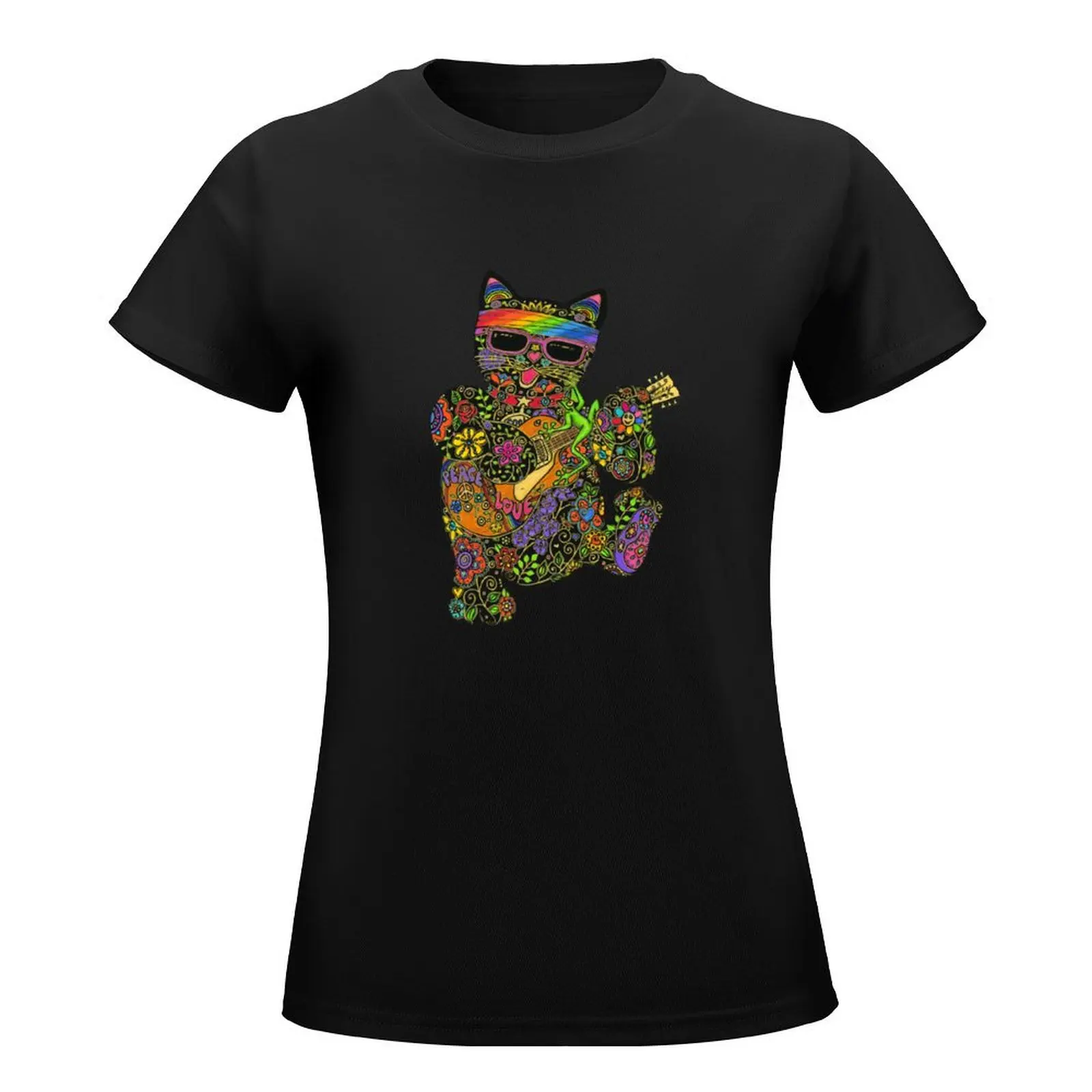 Cool Lucky Black Cat T-Shirt cute clothes animal print shirt for girls funny t shirts for Women