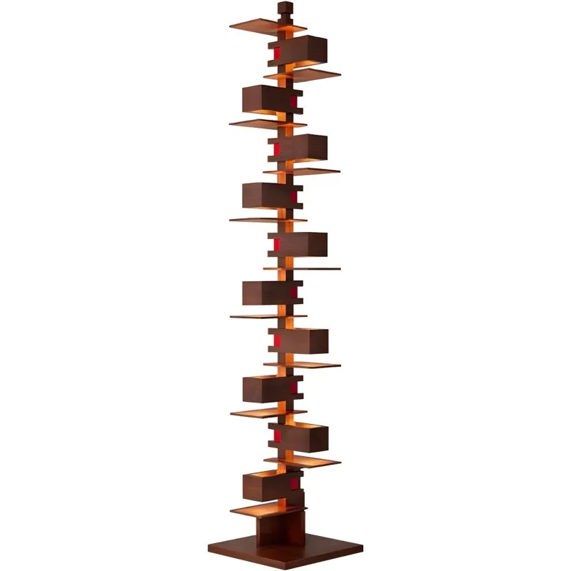 

Medieval French style, flowing water villa floor lamp, log wabi-sabi wind living room retro art ornament lamp