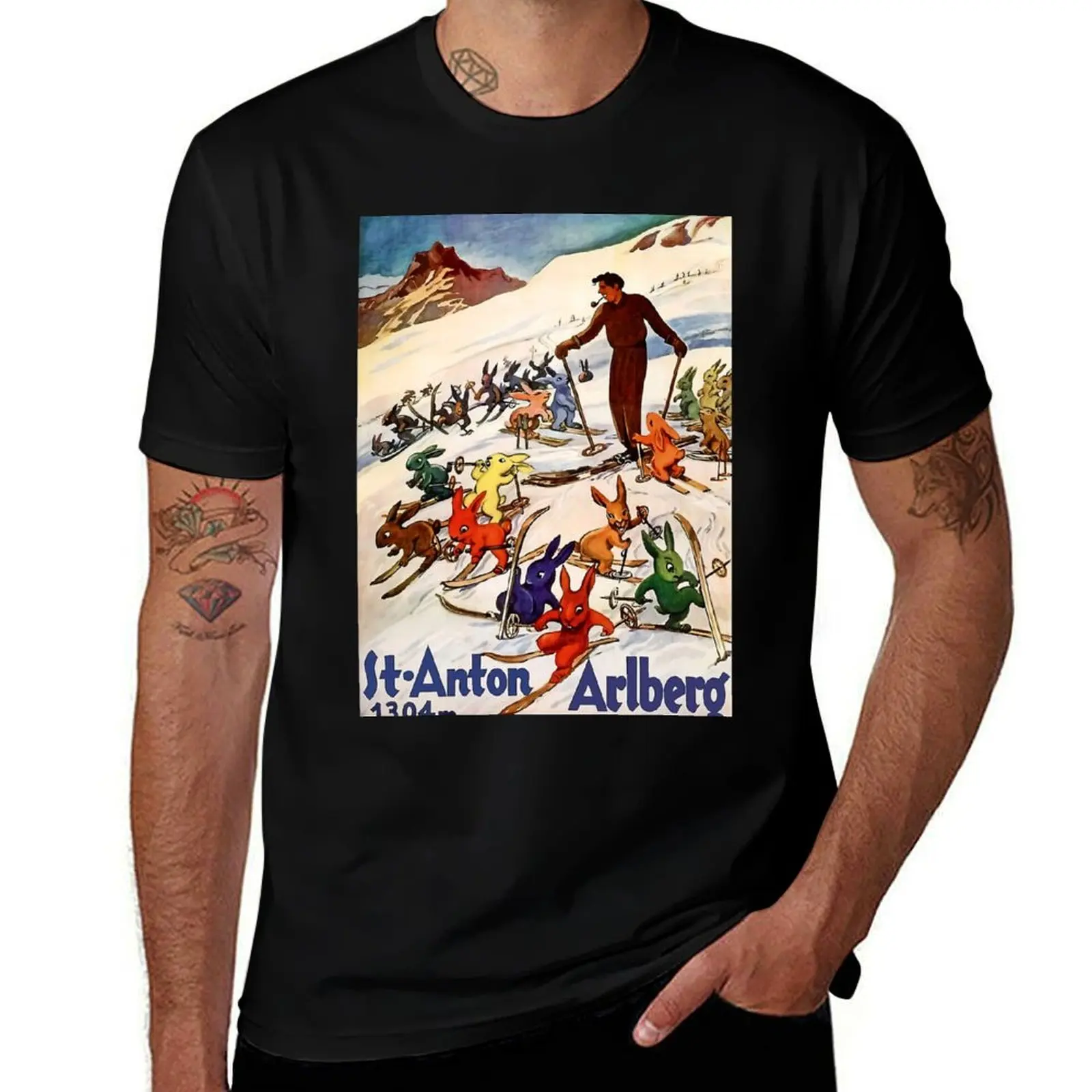 

Rabbits Ski Saint Anton Arlberg T-Shirt Big Size Daily Wear T-Shirt