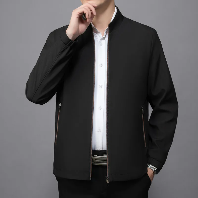 

Man Leisure Jacket Spring Autumn Solid Comfortable Zipper Fashion Windproof Jacket Korean Spring Jacket Men Lightweight Jacket