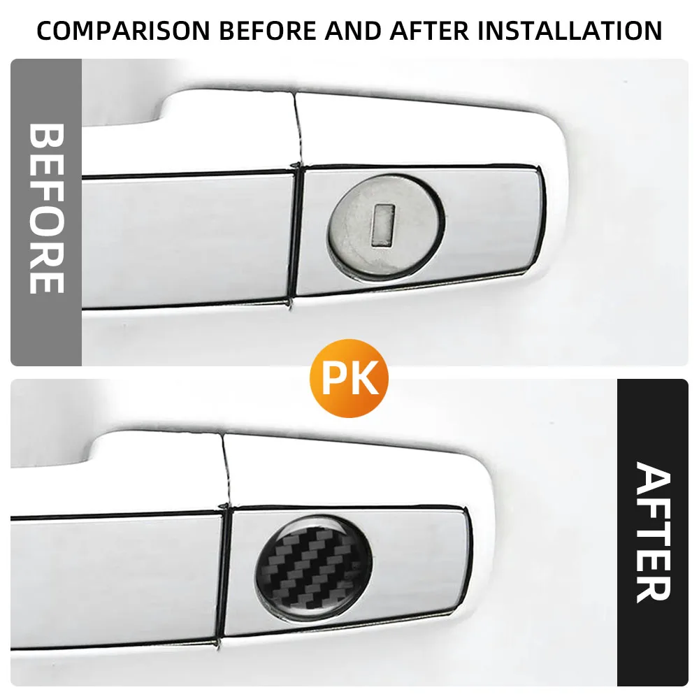 لفولكس واجن جيتا تيجوان بولو باسات CC جولف R20 R36 EOS شيروكو قفل الباب ثقب المفتاح ملصق 4 قطعة أعواد تزيين ديكور #2