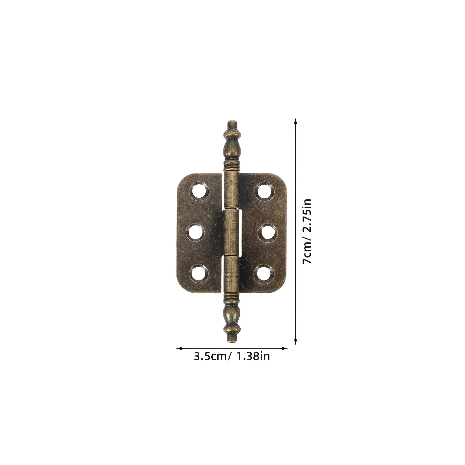 4PCS Antique Bronze Crown Hinges 6 Holes Jewelry Box Decorative Cabinet Hinge 6-pole Flat Hinge Box Packaging Hinge Buckle