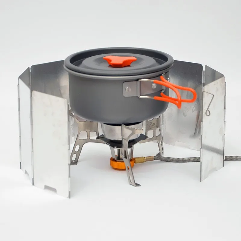 8/9/10 Platen Gasfornuis Windscherm Outdoor Camping Picknick Koken Brander Winddicht Scherm Aluminium Windscherm