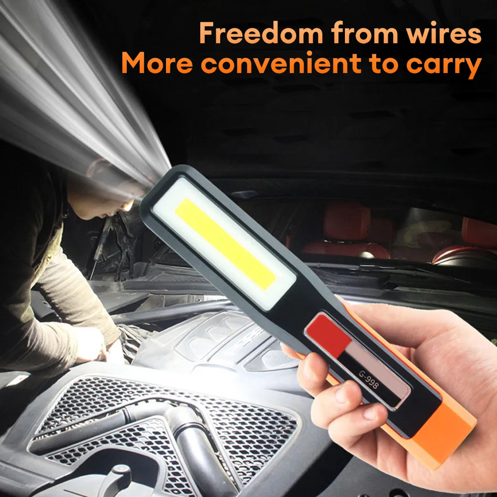 โคมไฟทำงานกลางแจ้งแบบชาร์จไฟได้ LED สว่างมากไฟฉายแม่เหล็กแบบพกพาและแบบตะขอสำหรับที่ซ่อมรถ