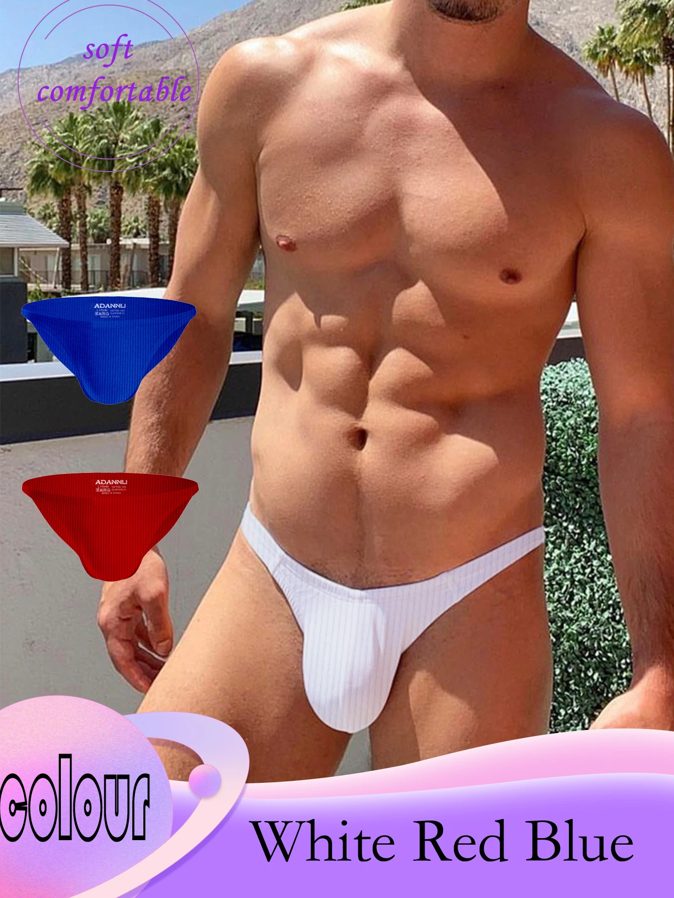 

3 шт. разноцветные сексуальные бикини с низкой талией и высокой вилкой, маленькая треугольная нить, хлопковое дышащее молодежное спортивное нижнее белье для фитнеса