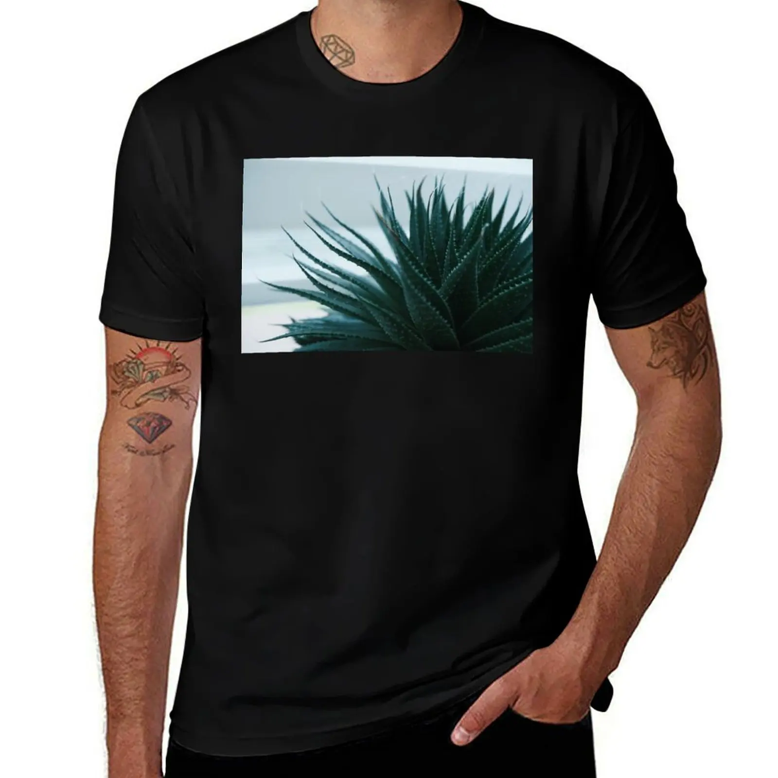 

Dark Green Succulent - Minimalist Plant T-Shirt Anime t-shirt shirts graphic tees Short sleeve tee mens designer t shirt