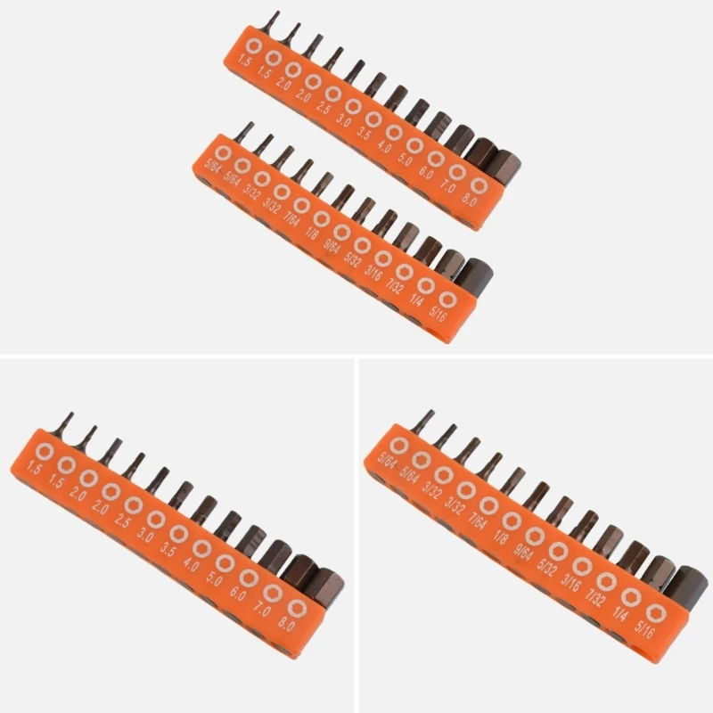 Hexagonal Head Screwdriver Bit Set, Drill Bit Set, Electric Screwdriver, Hand Drills, Tool Attachment, 25mm, 12 Pcs, 24Pcs