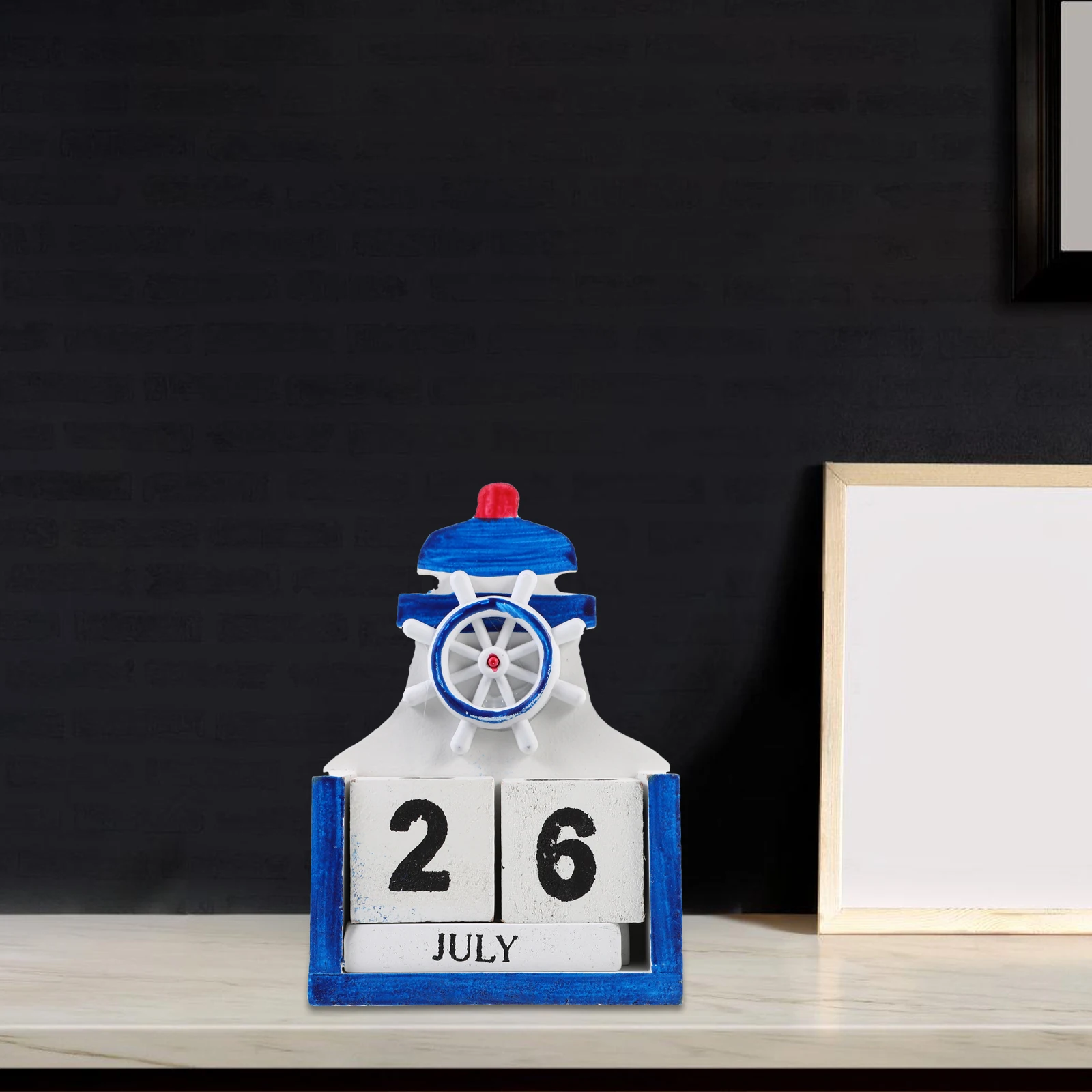 

Wooden Calendar Home Decor Accessory St Perpetual Desk Office Supply Vintage Daily Use Decorative Block Table Top