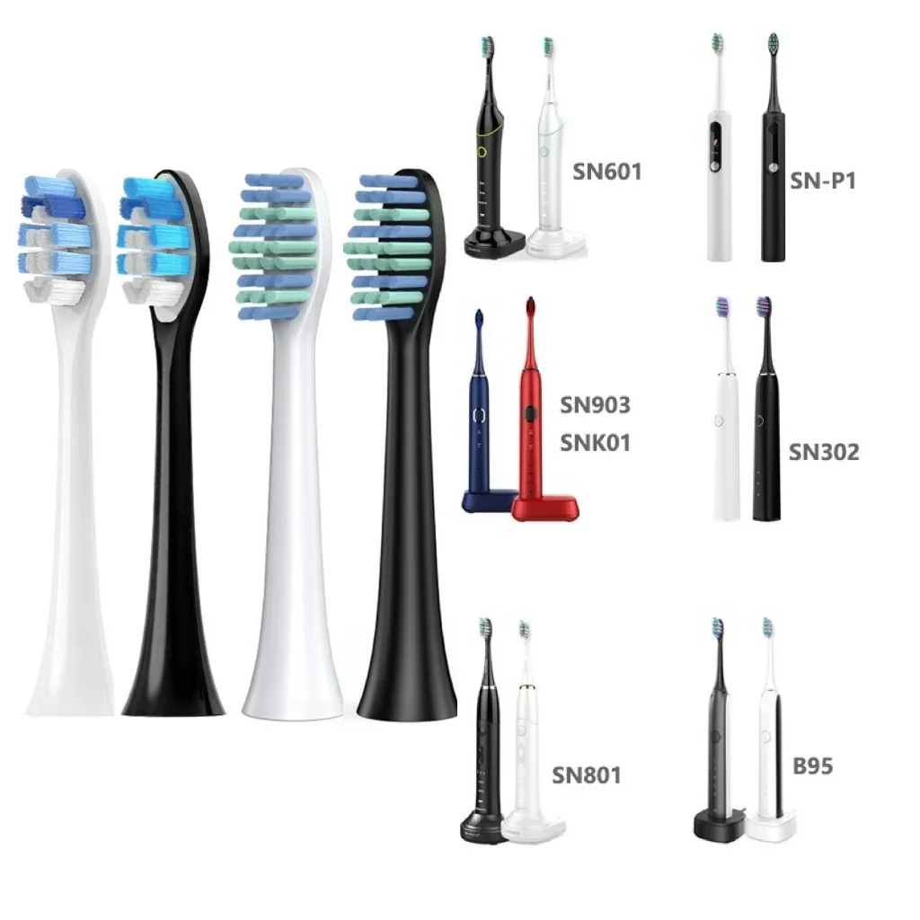 for SOUNESS Electric Toothbrush Head SN903/SN901/905/601/SN801/SN810/SN201/SNK01/ST802/ST903 DuPont Bristles Soft Brush Heads