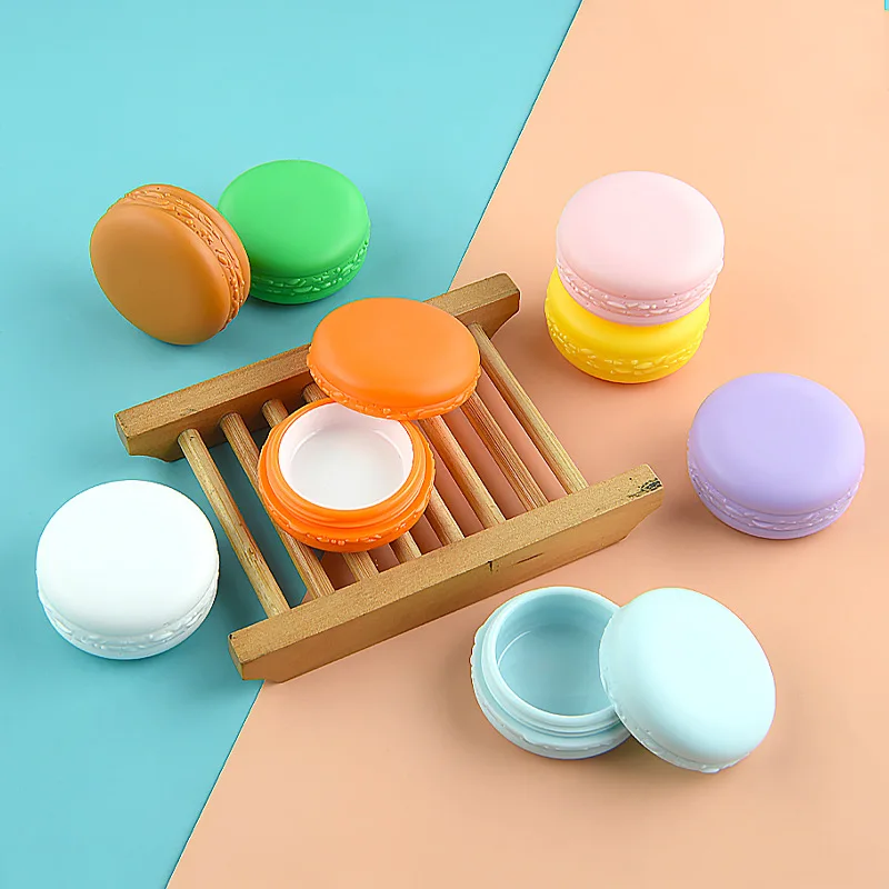 10G 20/50/100pcs Plastic Cosmetic Cream Containes, Candy Color Macarons Lipstick/Lip Balm Sub Package,Cute Eyeshadow Powder Case