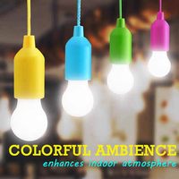 LED Pull Cord Light Bulb Battery Operated Portable Hanging Pull Cord Lamp Lantern for Camping Garden Party Emergency Home
