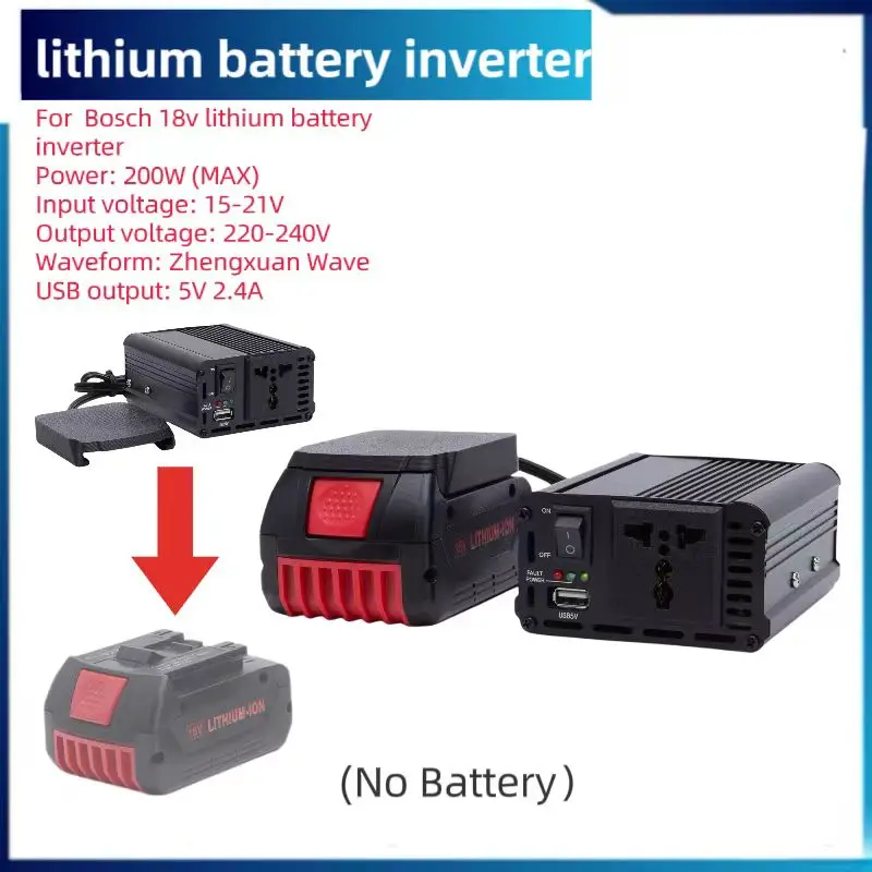 para ac inversor para bateria bosch 18v a 220v fonte de alimentacao sem escova ao ar livre dispositivo portatil tool inverter only dc 01