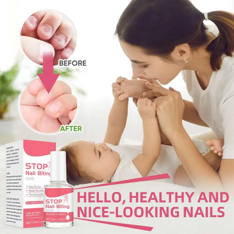 Stop Nail Biting Liquid 0.5fl oz Anti Bite Nail Polish Stop Nail Biting Polish Care For Kids & Adults Thumb Sucking Stop Water