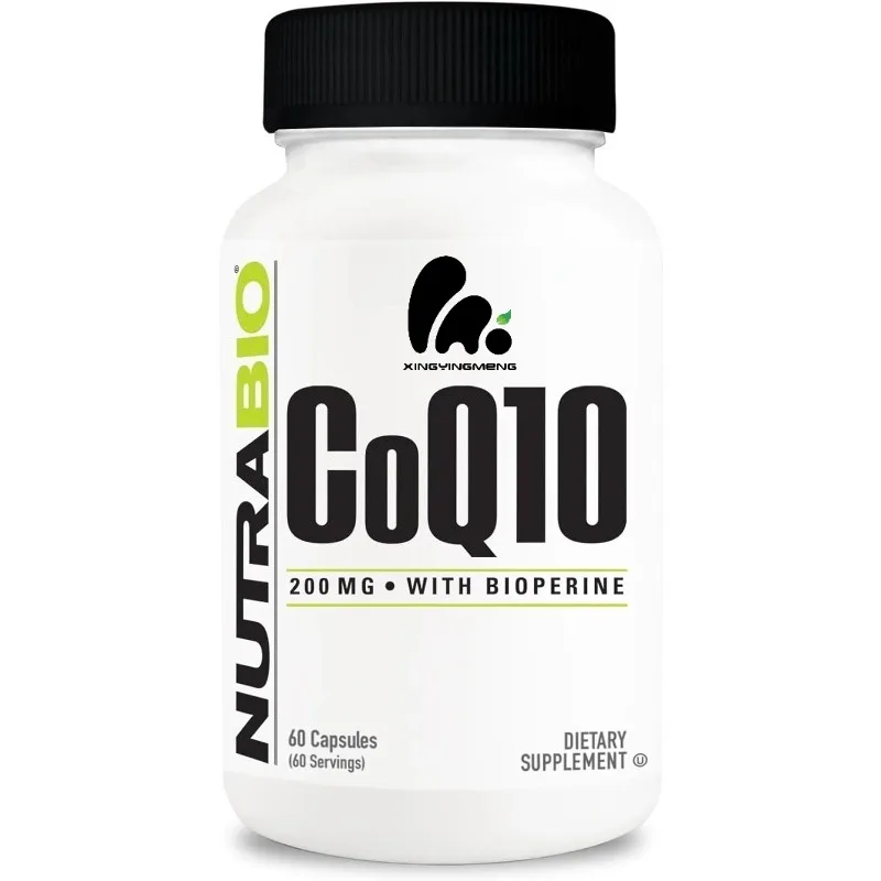 

Coenzyme Q10 dietary supplement, containing biogenic serine, for overall health cellular energy production, 200mg 60 capsules