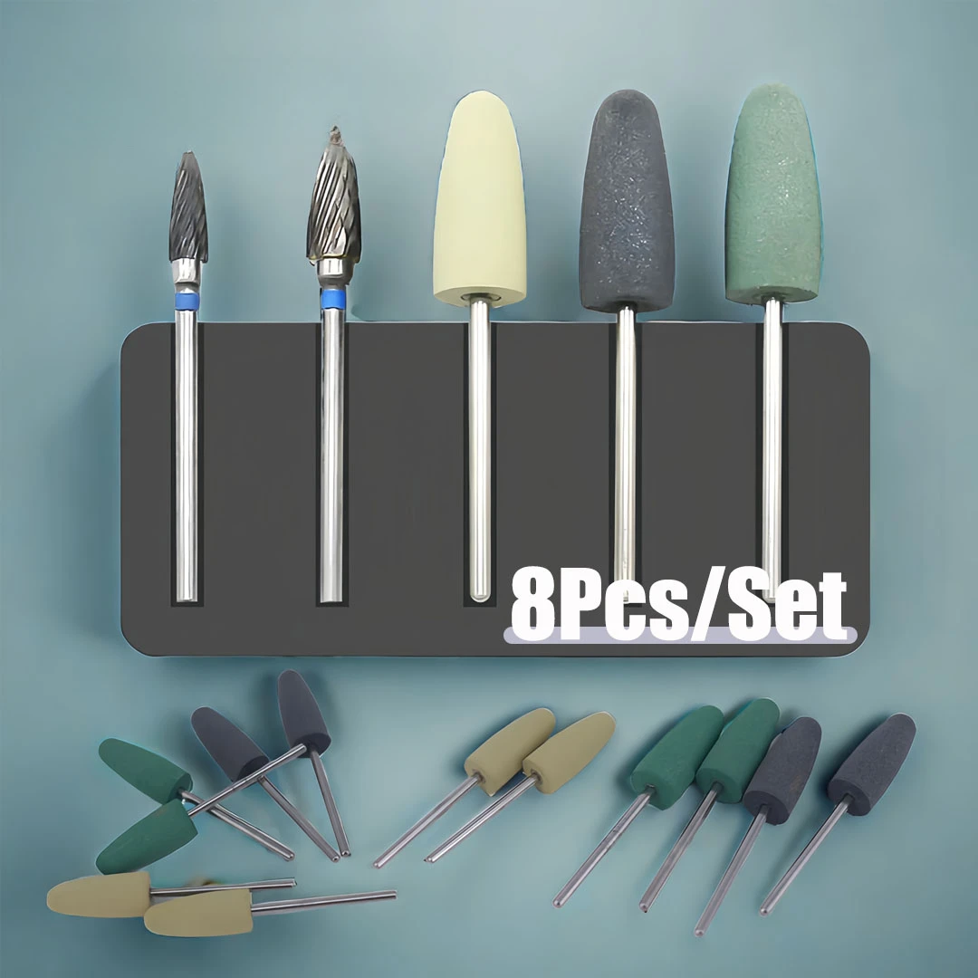 HP Dentals Resins Base Acrylics Polishing Burs Kit Drill Polisher Rotary Dentista Tool Dentals Lab Instrument 8Pcs/set