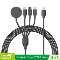 4 In 1 USB Type C PD Charging Cable for IPhone/Android Fast Watch Magnetic Wireless Charger for Apple Watch IWatch 1-9 Ultra SE