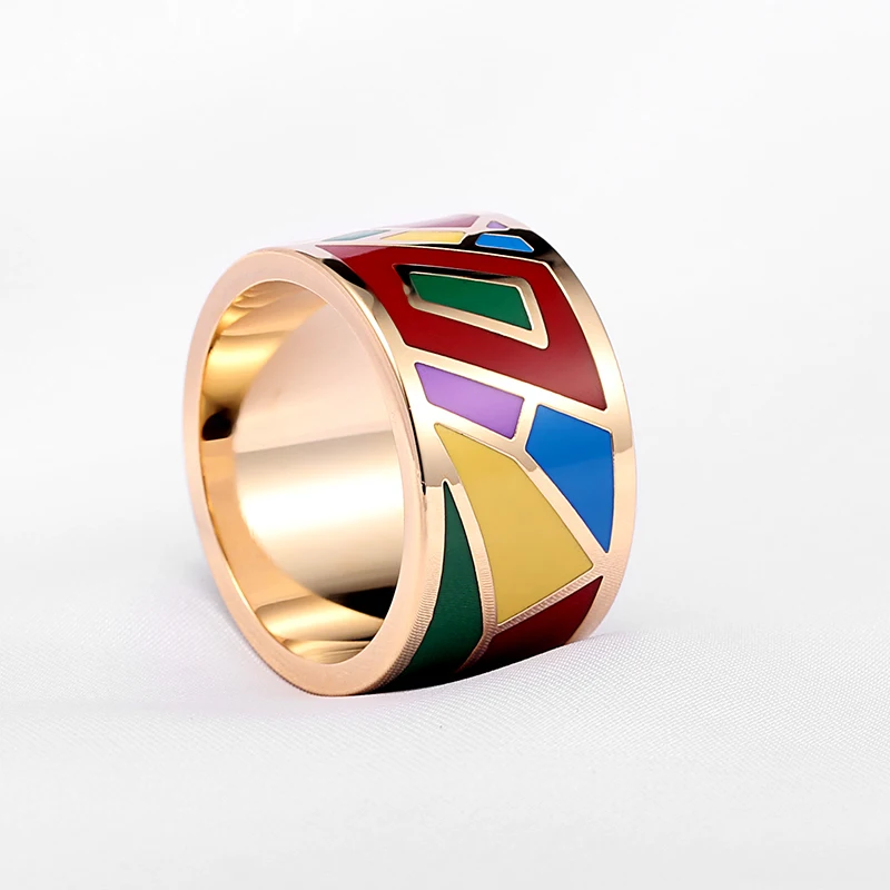 R&X  in Europe and the colour lovers buddhist monastic discipline chain.scarves buckle stainless steel drip enamel ring