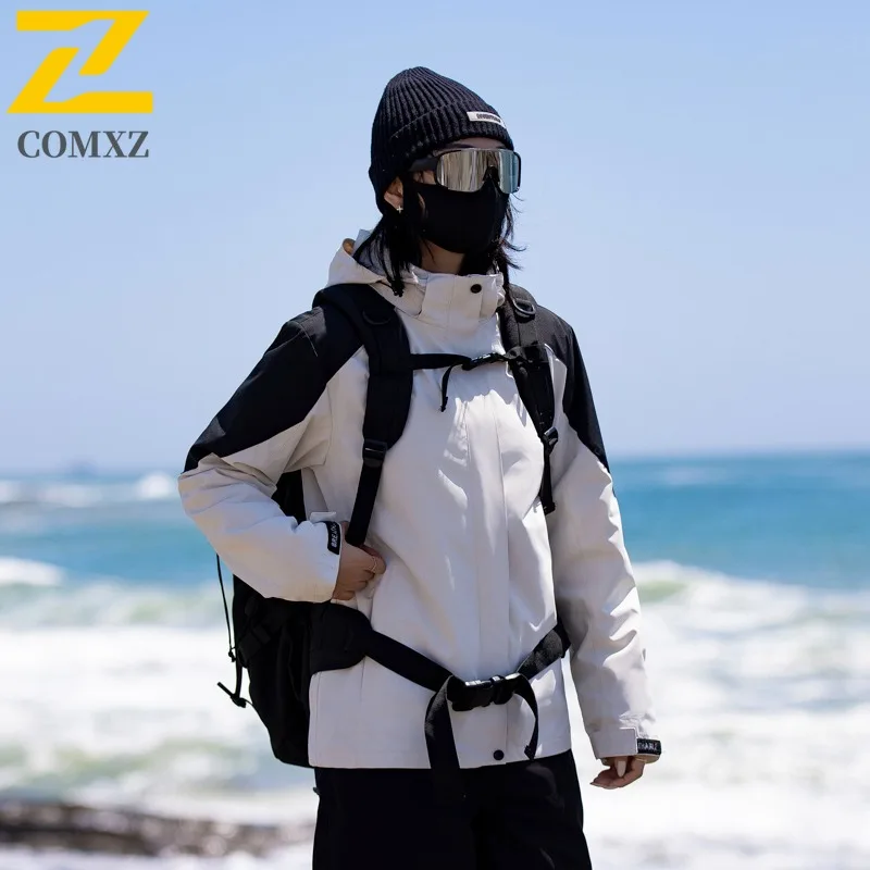 سترة COMXZ الخارجية بغطاء للرأس للرجال متعددة الاستخدامات لتسلق الجبال ومضادة للرياح للدراجات النارية سترة غير رسمية للارتداء اليومي معطف خريفي بسحاب #2