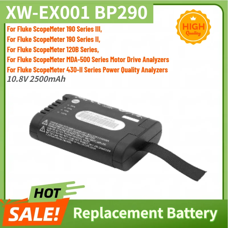 XW-EX001 BP290 10.8V 2500mAh High Quality Battery For Fluke 190 Series III II 120B 123B 125B 1902 434 190 Replacement Battery