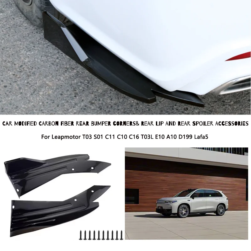 Rear Bumper Lip Diffuser Splitter Canard Protector Front For Leapmotor T03 S01 C11 C10 C16 T03L E10 A10 D199 Lafa5
