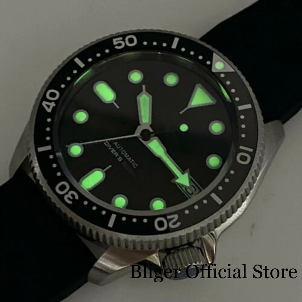 Tandorio 200M Waterproof 37mm NH35A Movement Automatic Diving Watch Men Sapphire Crystal Luminous Marks 3.8 Crown