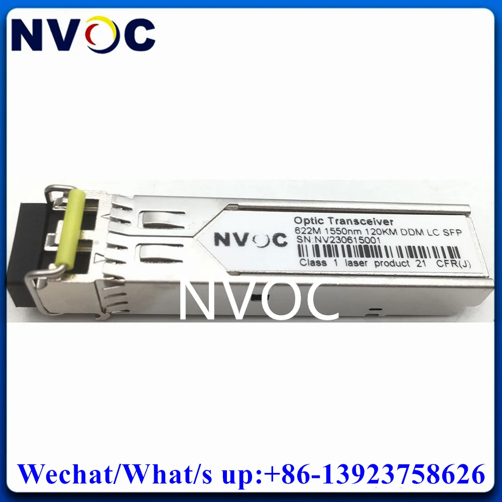 

2Pcs 622M 120KM SingleMode(SM) Dual Fiber(Duplex) 1550nm,LC SFP Optical Transceiver Module,622Mbps 1550nm 120KM LC SFP